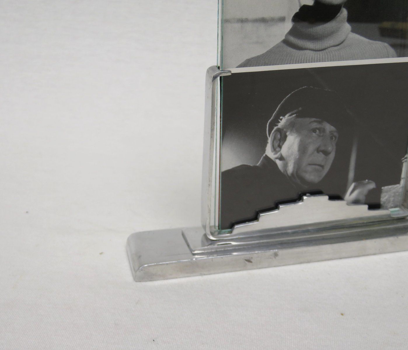 French Art Deco Skyscraper Picture Frame In Polished Aluminum photo vintage