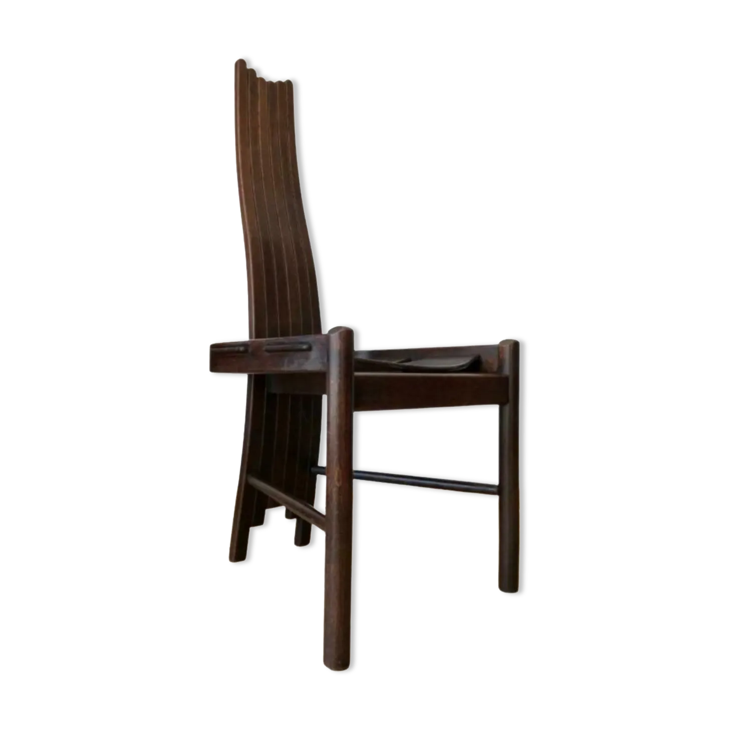 Steam Bent Arts And Crafts Oak Organic Shaped Revival Chair, 1960s   1970s