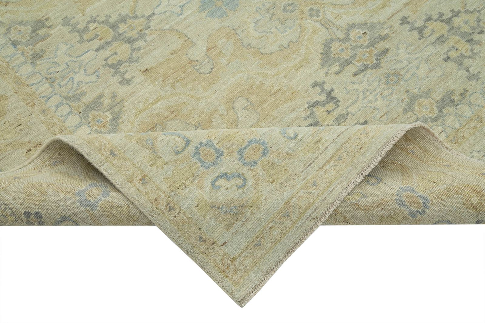 Oriental Hand Knotted 1970s 275 Cm X 353 Cm Beige Wool Oushak Area Rug photo vinterior