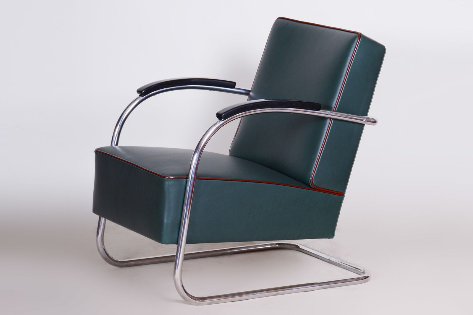 Pair Of Blue Bauhaus Armchairs Made By Mucke Melder In 1930s Czechia. photo furniture