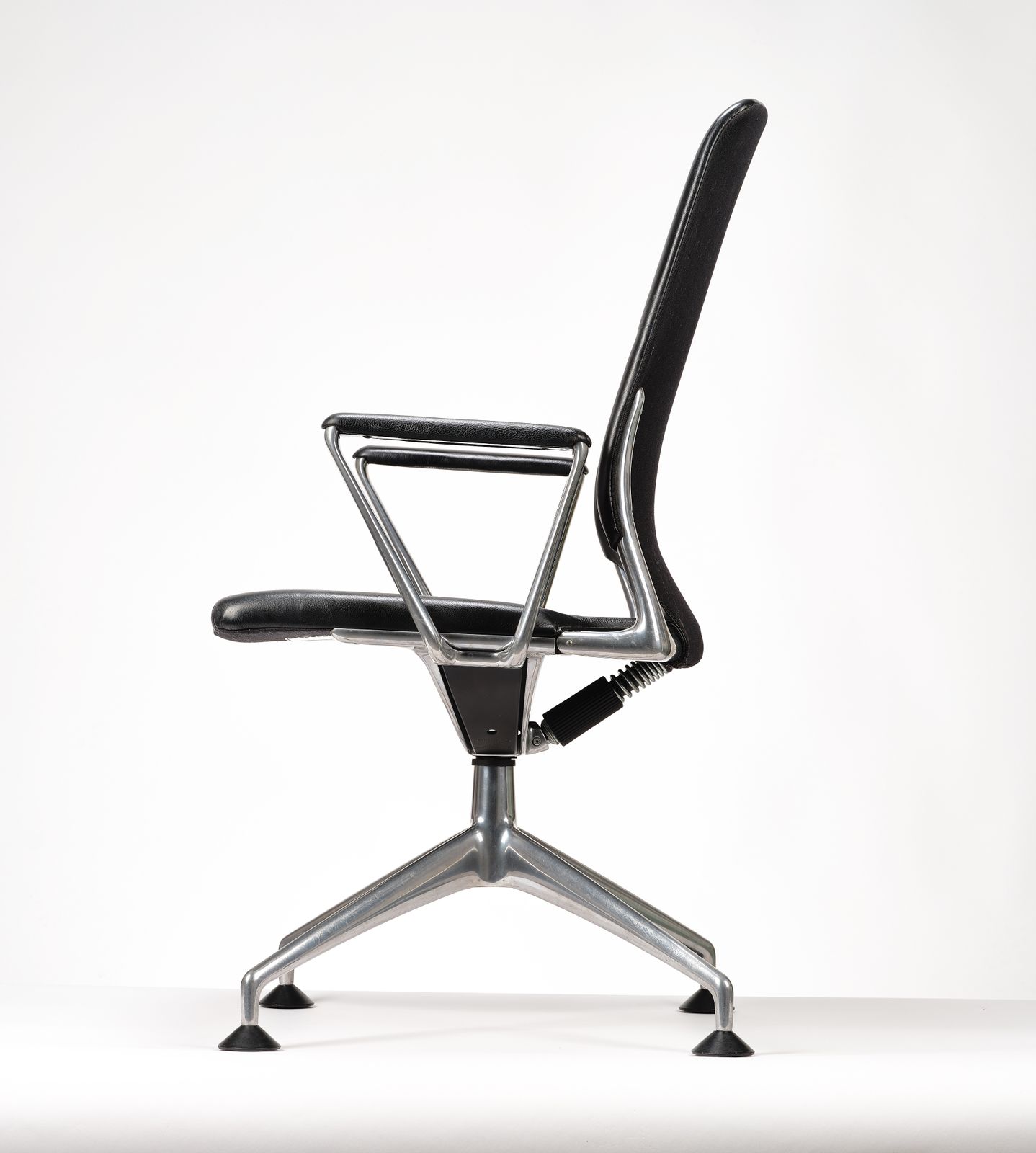 Furniture Black Leather Vitra Meda Conference Office Desk Chair By Alberto Meda, Circa 2000 photo
