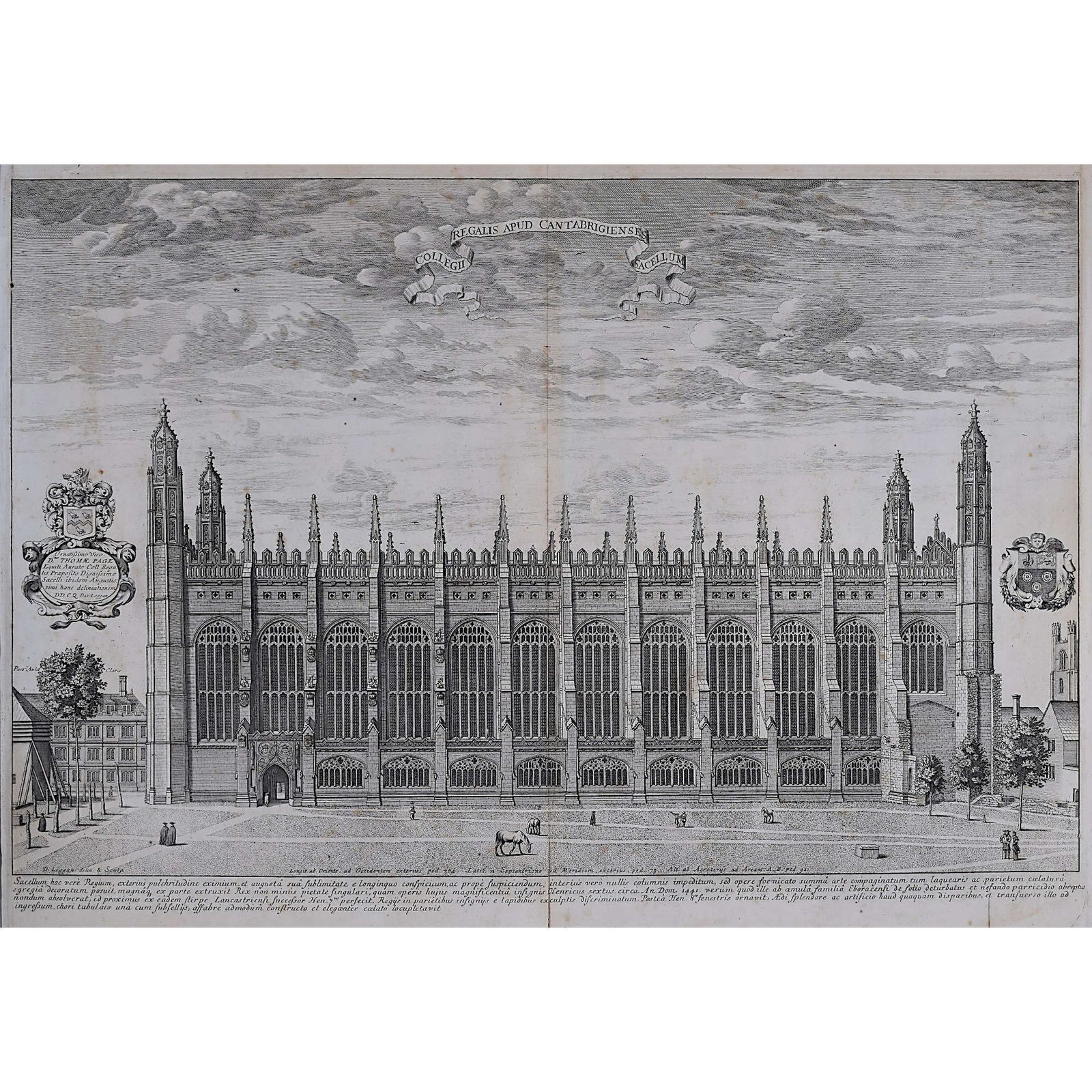 David Loggan, King’s College, Cambridge Chapel (South Front) Engraving