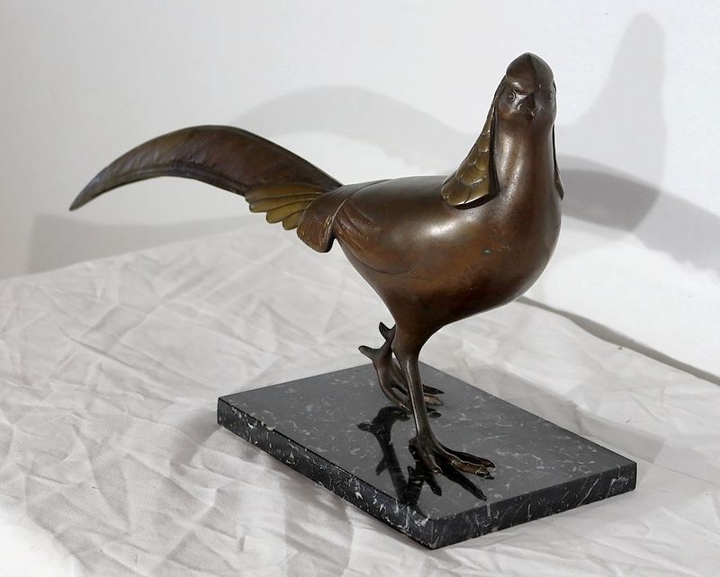 Sculpture "The Pheasant" By Lorino, Art Deco photo for sale