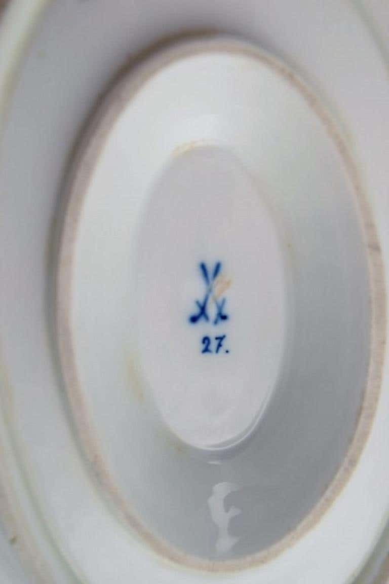 Antique Meissen Blue Onion Sauce Bowl In Hand Painted Porcelain, Late 19th C photo vinterior