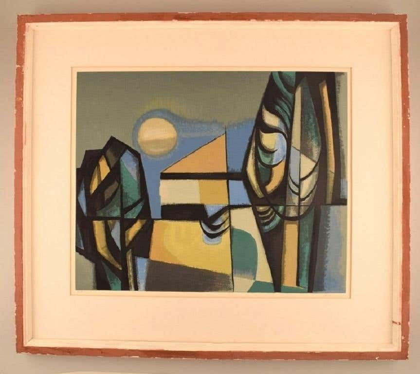 Albert Ferenz, Germany, Color Lithography, Mid 20th Century photo furniture