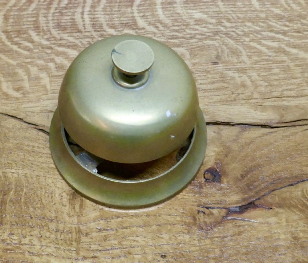Victorian Brass Courtesy Counter Top Bell, Reception Desk Bell photo furniture
