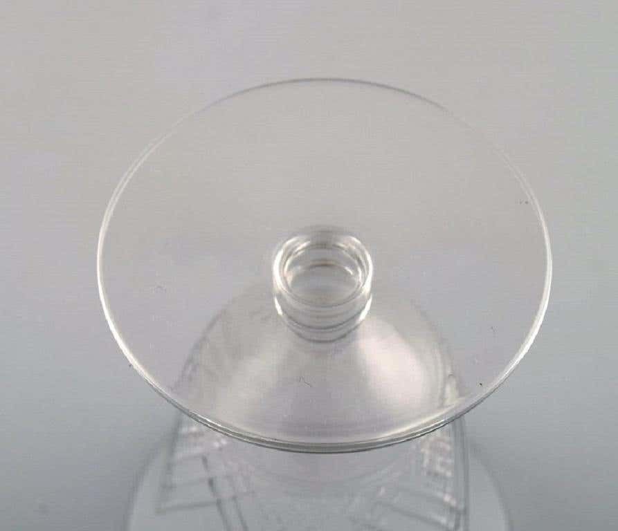 Saint Louis, France, Four Glasses In Clear Mouth Blown Crystal Glass, 1930s photo vinterior