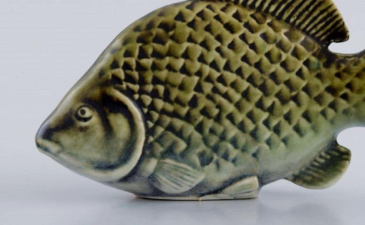 Sven Wejsfelt For Gustavsberg, Unique Stim Fish In Glazed Ceramics photo for sale