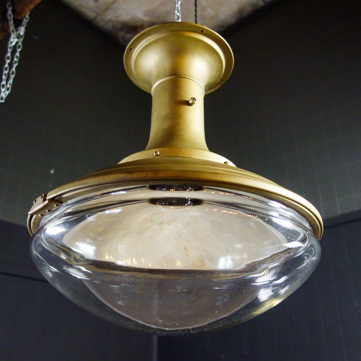 Antique Lamp – Globe Glass Shade & Gold Coloured Fixture – 1920s photo furniture