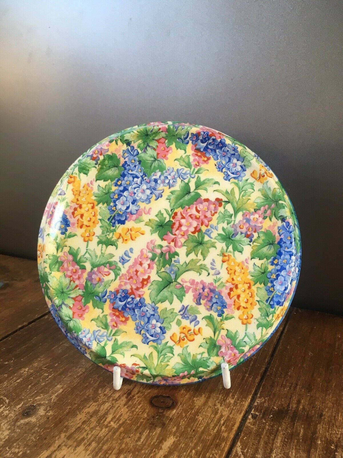 Rare C1938 Art Deco Royal Winton Somerset Floral Chintz Ajax Teapot Stand Trivet photo furniture