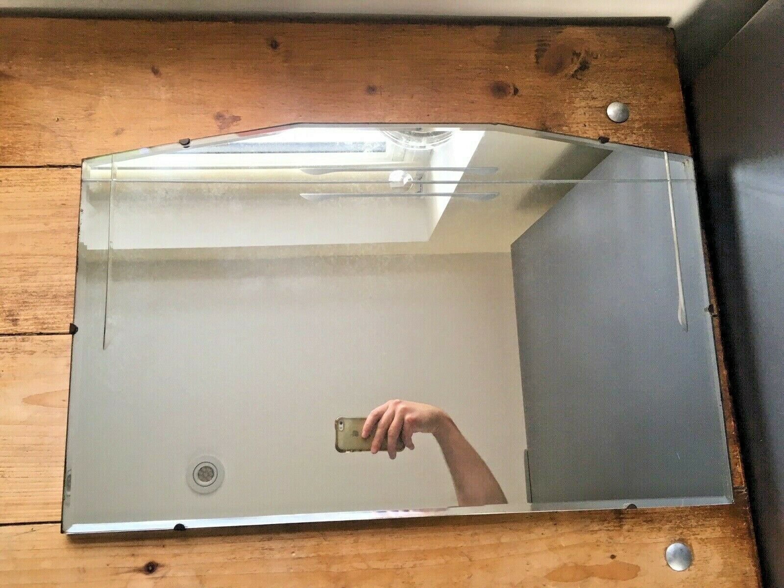 Quality Art Deco Nouveau Secessionist Circle Design Bevelled Edge Wall Mirror photo for sale