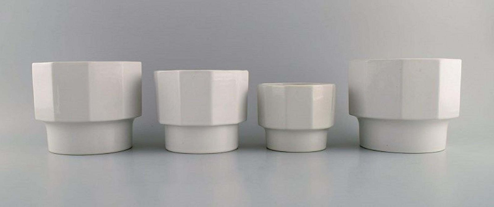 Erix Hennix For Gustavsberg, Four Plantina Flower Pots In Glazed Porcelain photo furniture