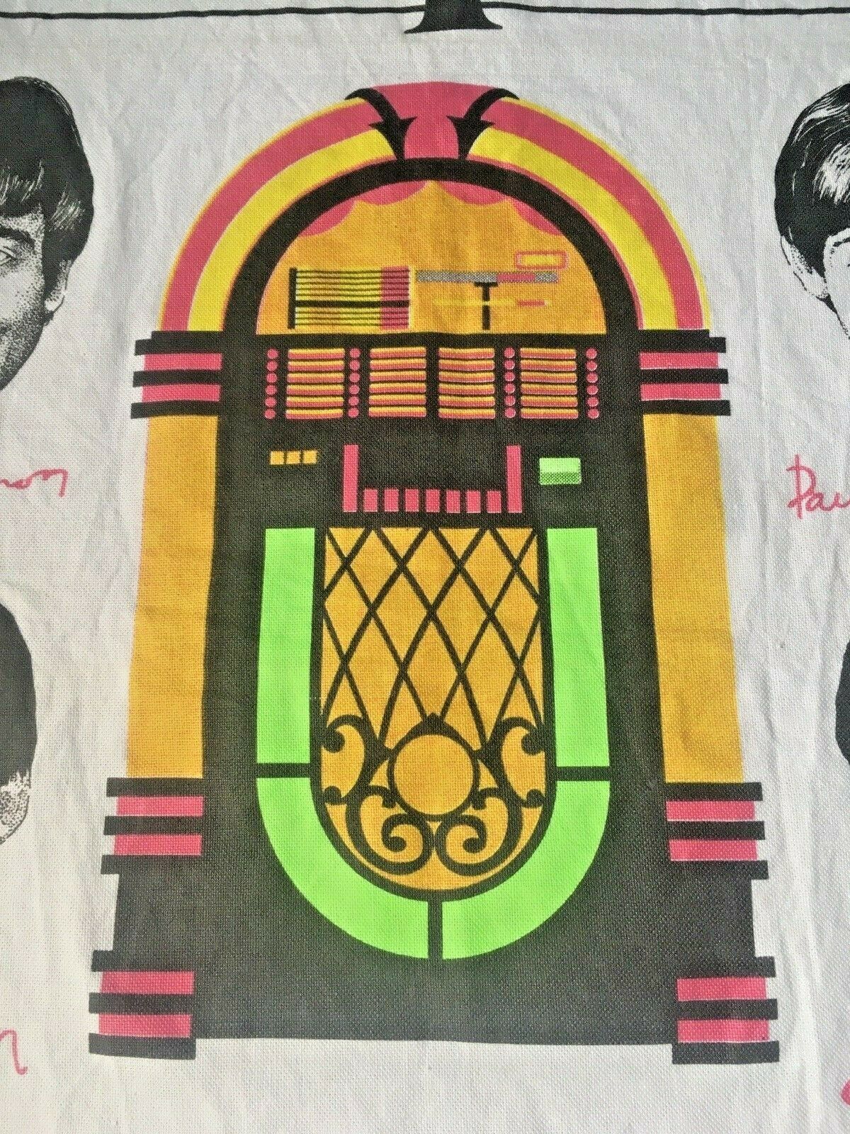 Vintage Collectable Hits Of The Beatles Tea Towel By Impressions Juke Box Poster photo Art