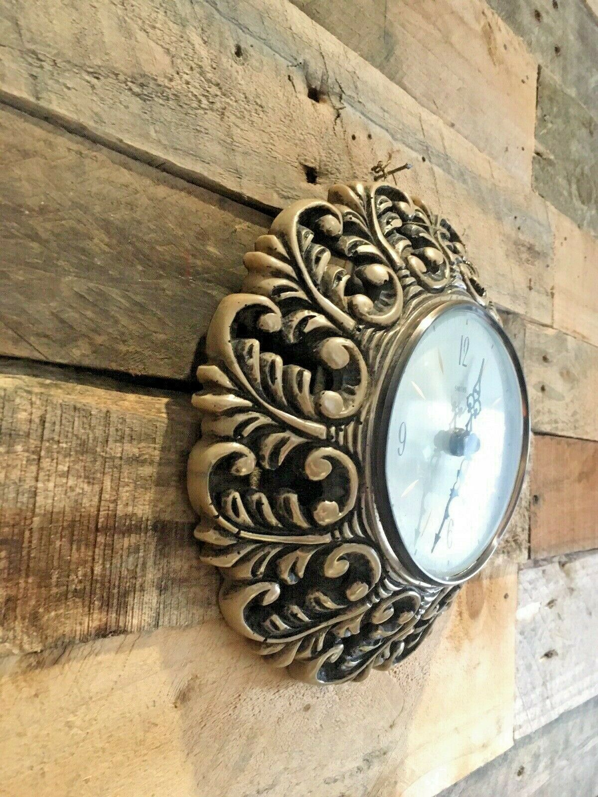 Mid Century Smiths Rococo Style Ornate Convex Battery Wall Clock 50's 60's 70's photo buy