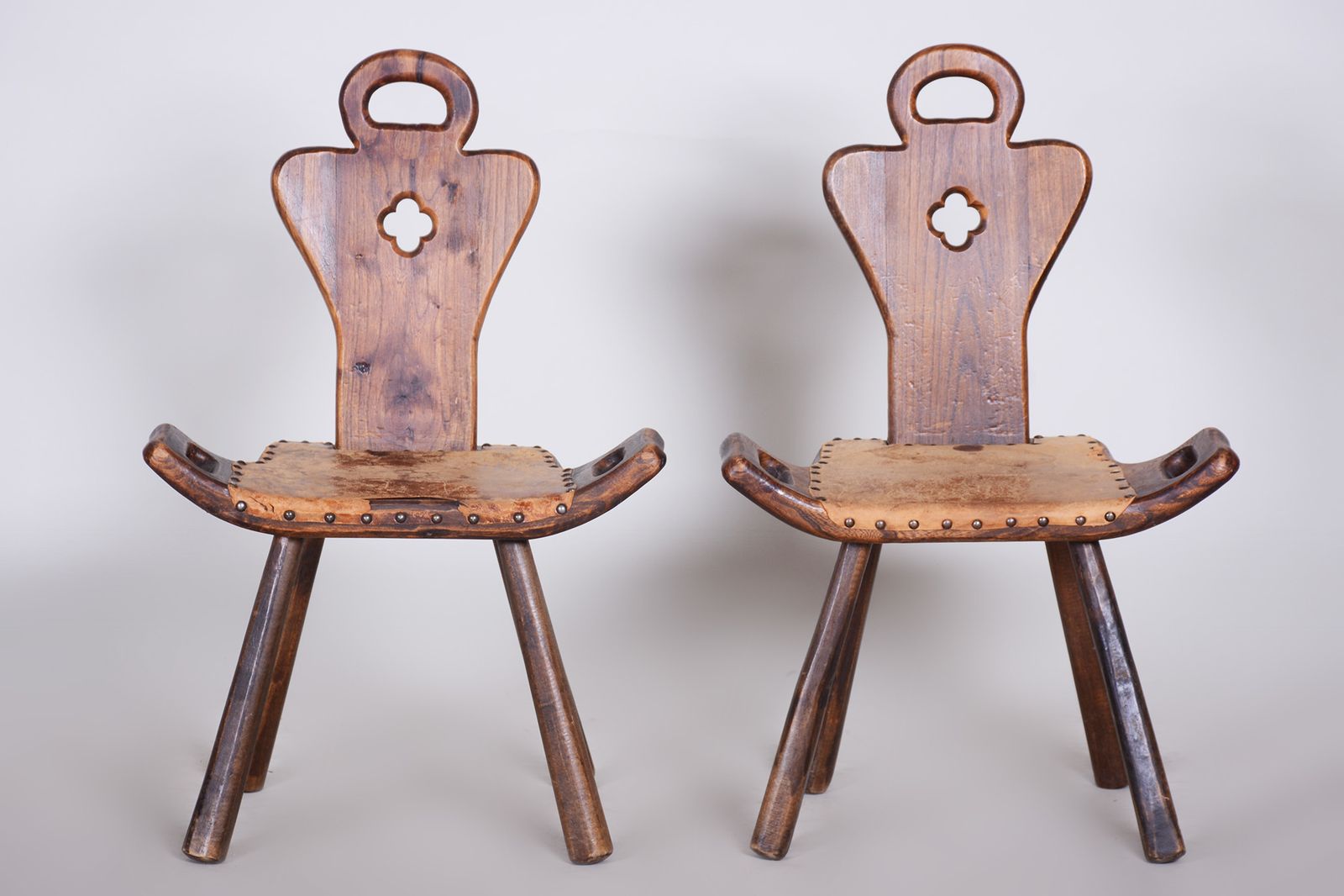 photo for sale Pair Of Krásná Jizba Art Deco Chairs   1940s Czechia