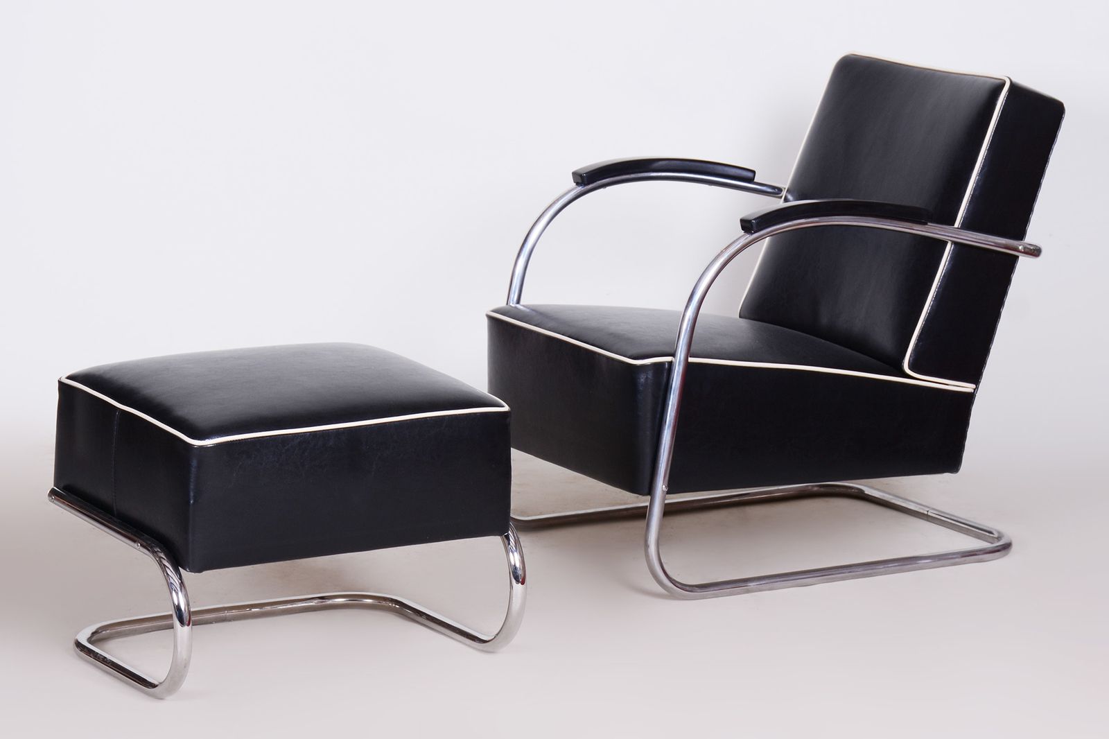 photo for sale Black Mucke Melder Armchair Set   1930s Czechia