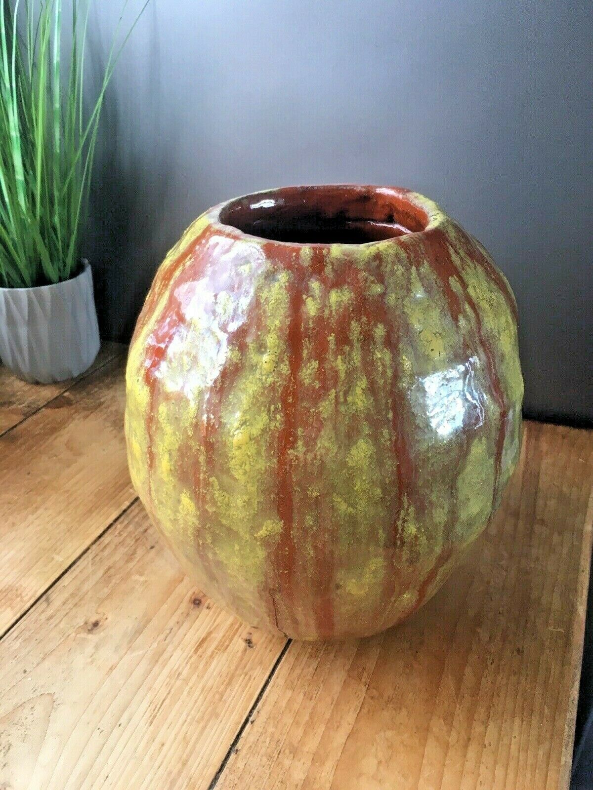 photo furniture Large Decorative Heavy 6kg Striped Studio Pottery Vase Planter Pot Jardiniere