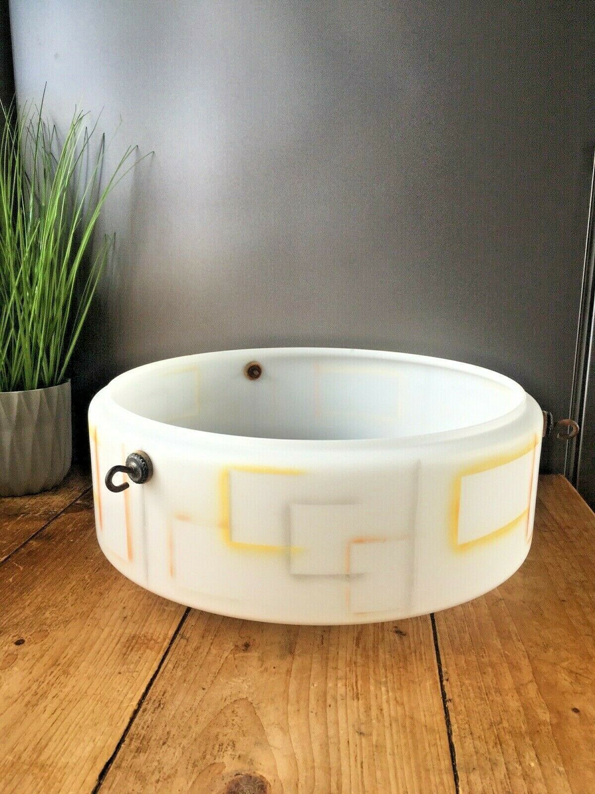 Lighting Large Art Deco Geometric Design Glass Flycatcher Ceiling Odeon Lamp Light Shade photo