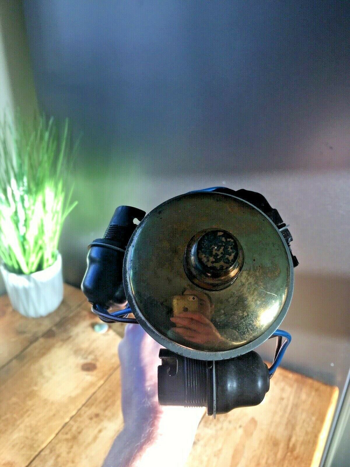 Mid Century Brass Light Fitting Ceiling Pole 3 Bulb Lamp Shade Holder 60's 70's photo 50.0