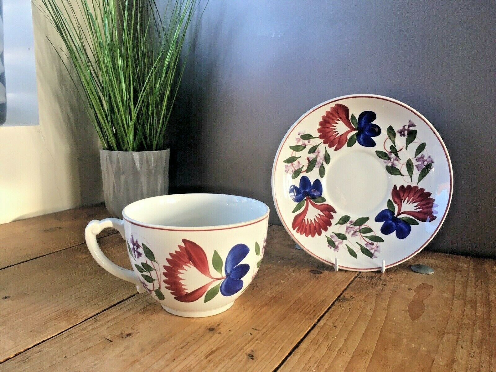 Large Oversize Tg Green Oakville Cabinet Breakfast Cup & Sauer Gaudy Welsh Style