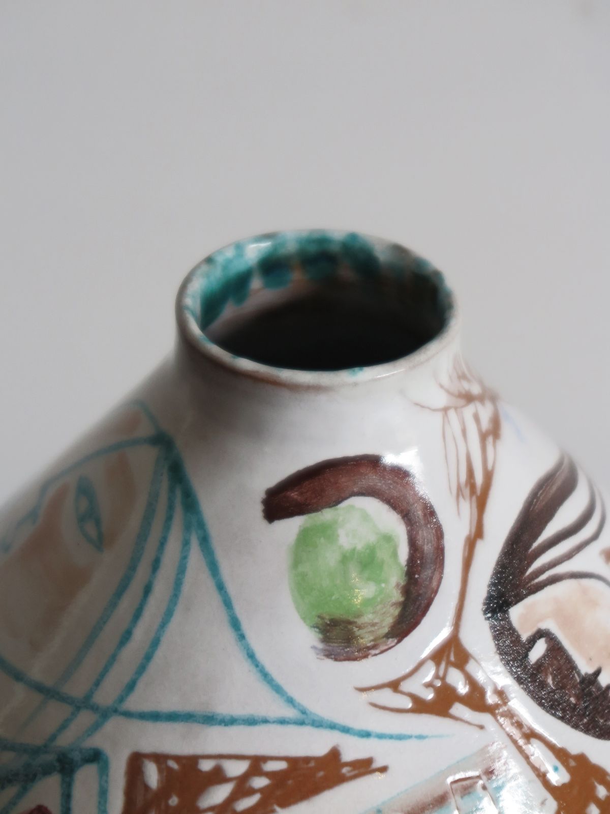 Elio Schiavon Italian Midcentury Ceramic Vase 1950s photo 1550.0