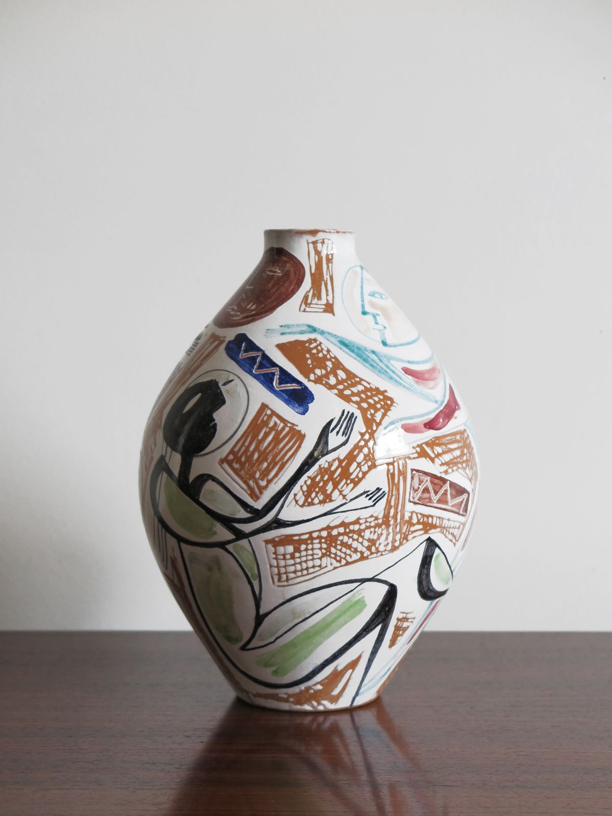 Elio Schiavon Italian Midcentury Ceramic Vase 1950s