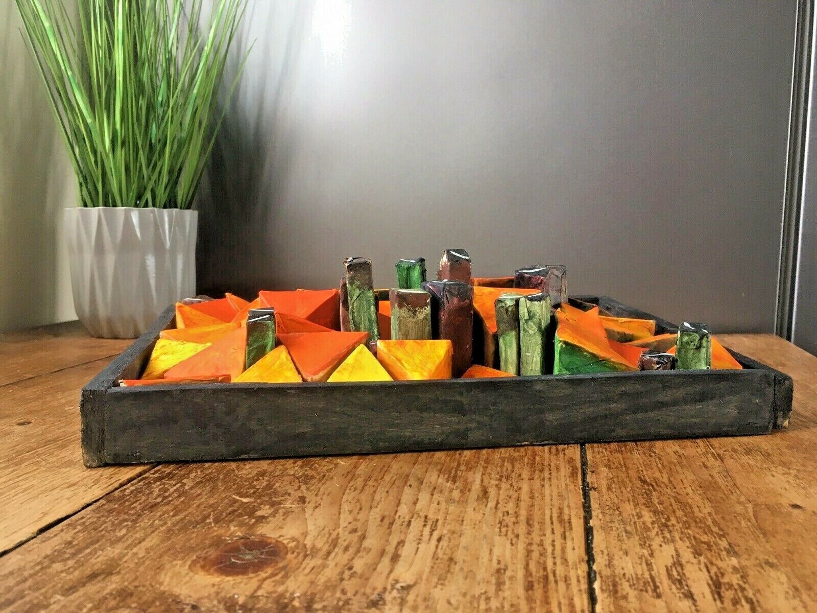 Small 3d Painting Wall Art Geometric Shapes Abstract Mcm Mid Century 60's Style photo Art
