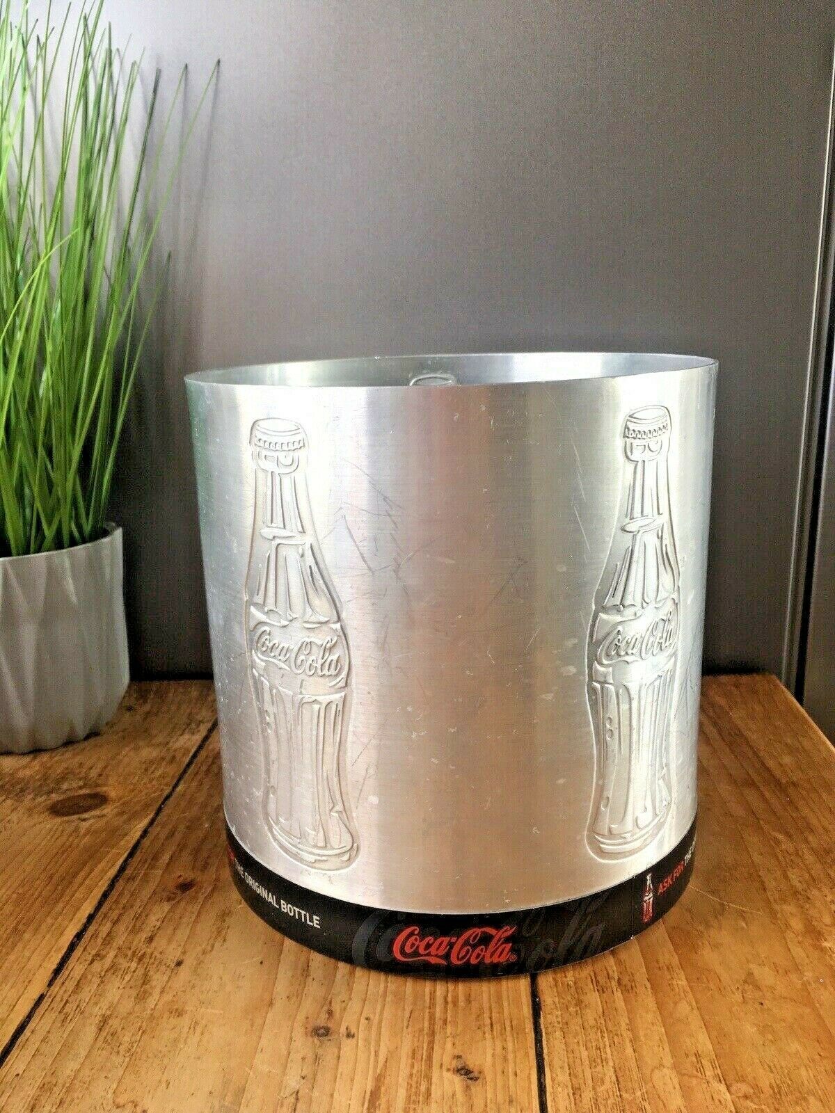 Vintage Aluminium Coca Cola Ice Bucket Drinks Bottle Cooler Cocktail Bar Mancave photo 65.0