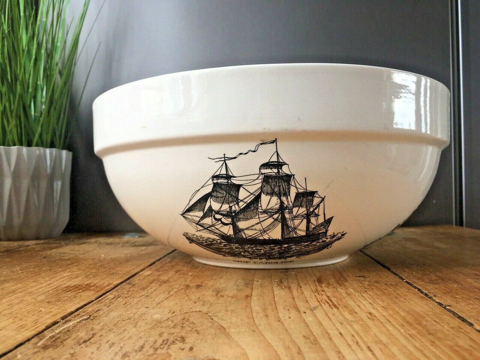 Large Portmeirion Pottery Sailing Ships Clipper Boat Fruit Mixing Bowl Caroline photo furniture