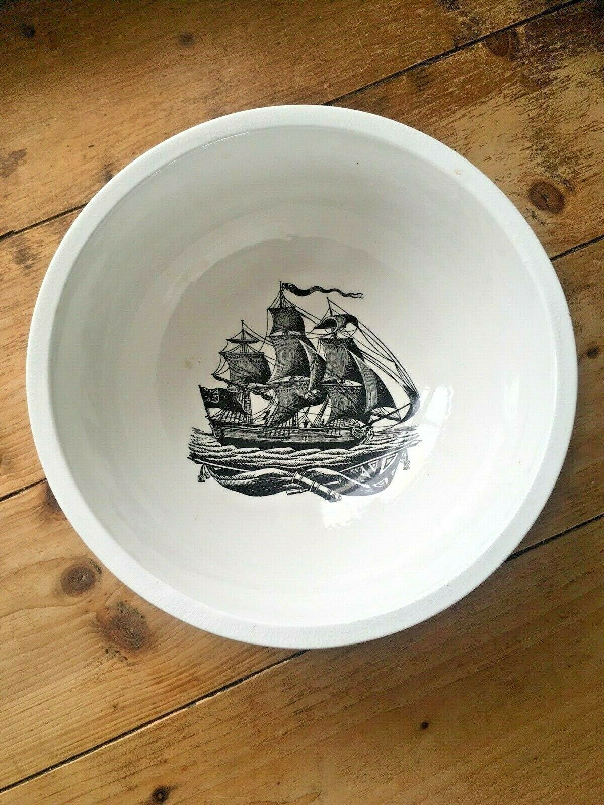 Large Portmeirion Pottery Sailing Ships Clipper Boat Fruit Mixing Bowl Caroline photo Home Decor