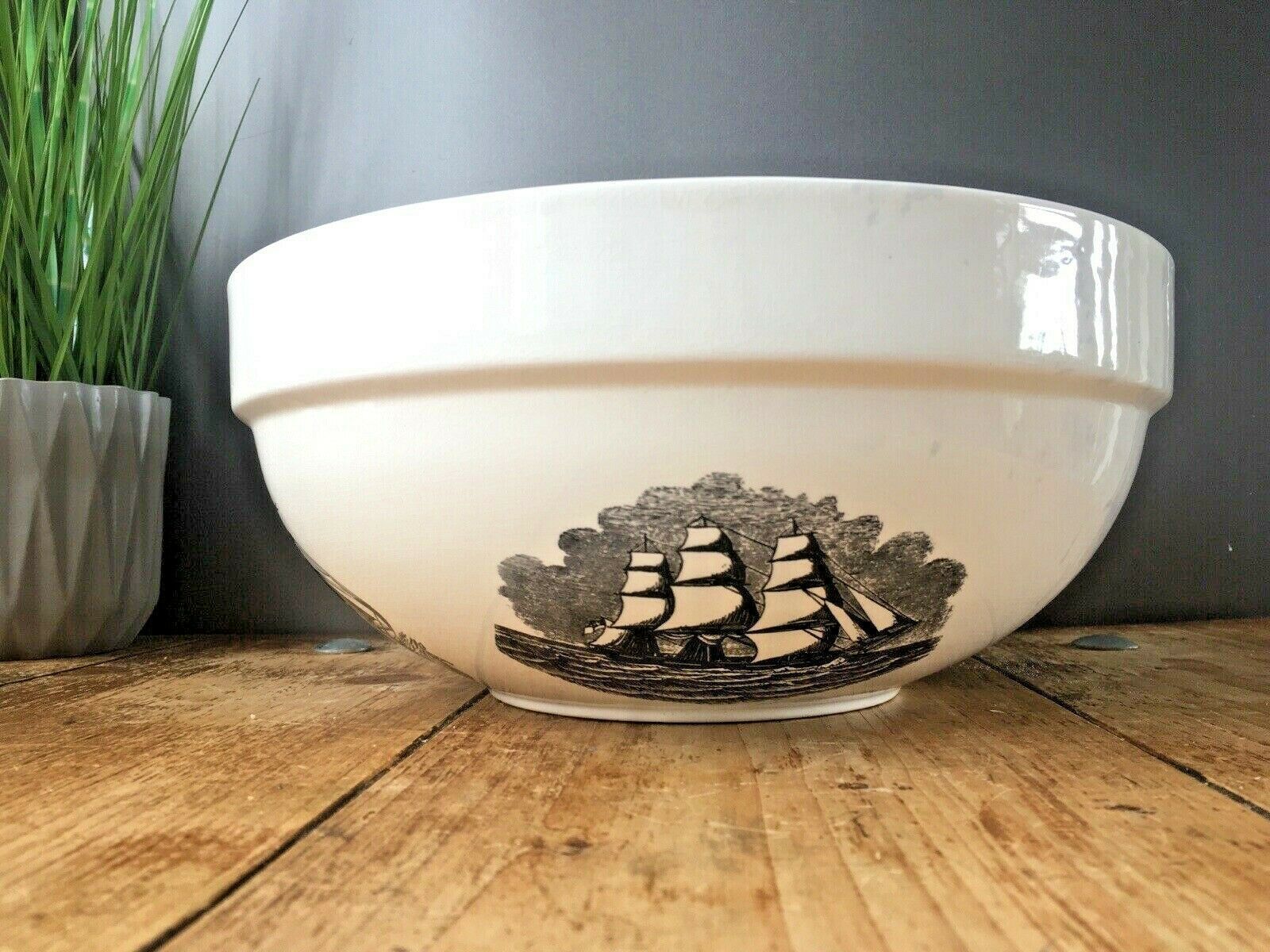 photo furniture Large Portmeirion Pottery Sailing Ships Clipper Boat Fruit Mixing Bowl Caroline