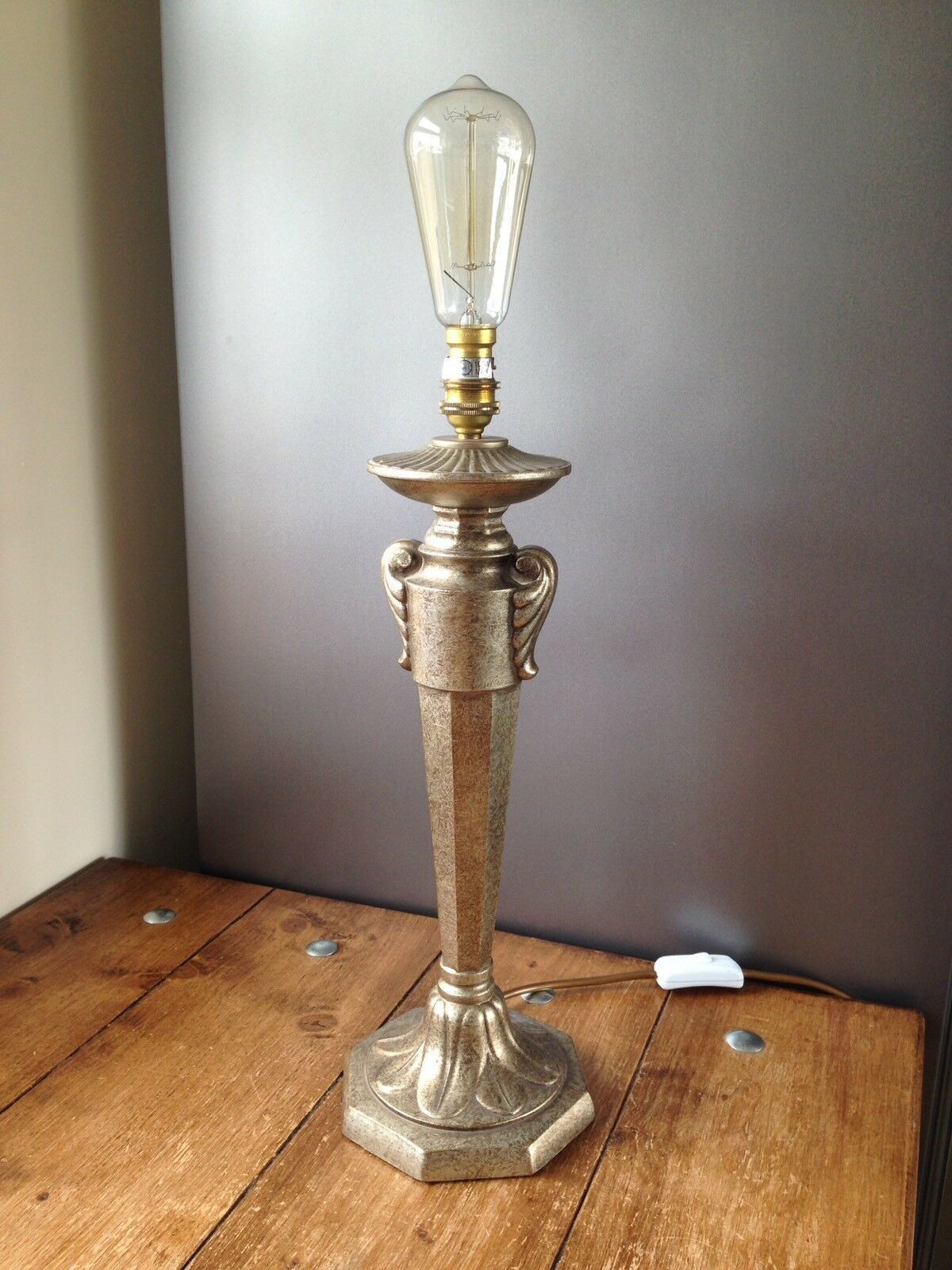 photo furniture Chelsom Luxury Designer Lighting Column Table Bedside Desk Lamp Rococo Regency