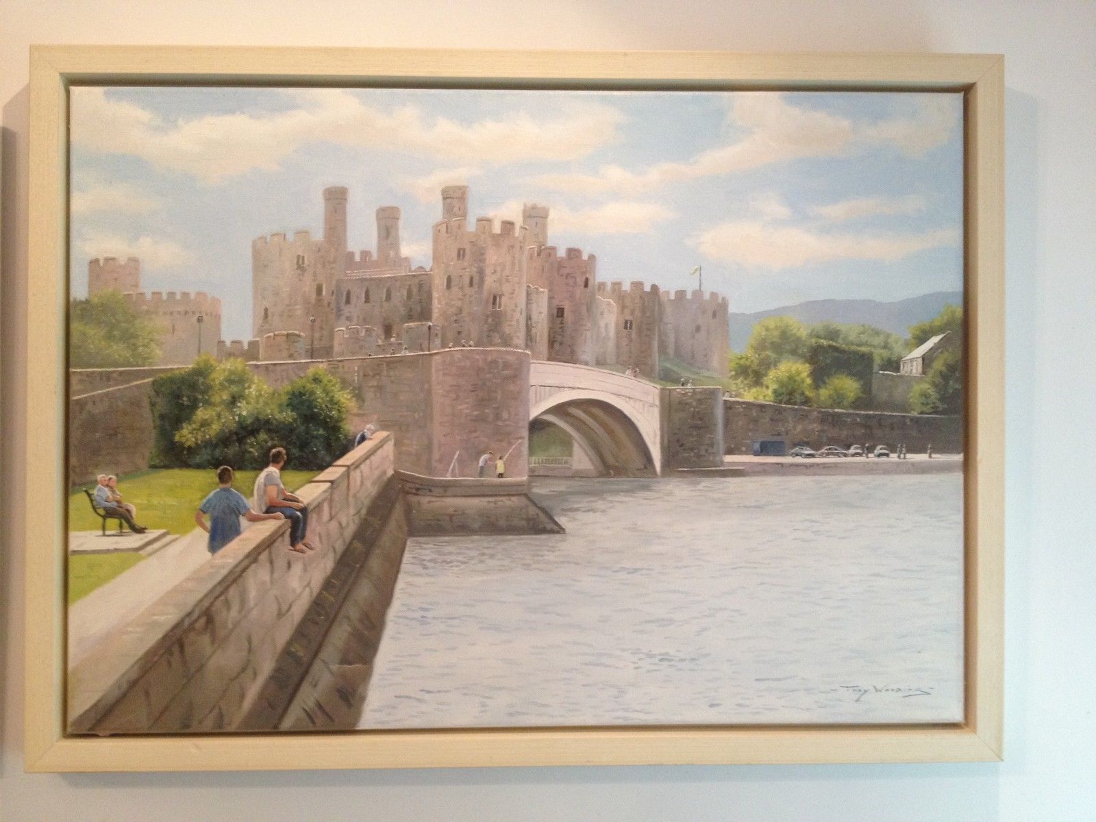 Gorgeous Large Original Tony Wooding Oil Painting Of Conwy Castle North Wales