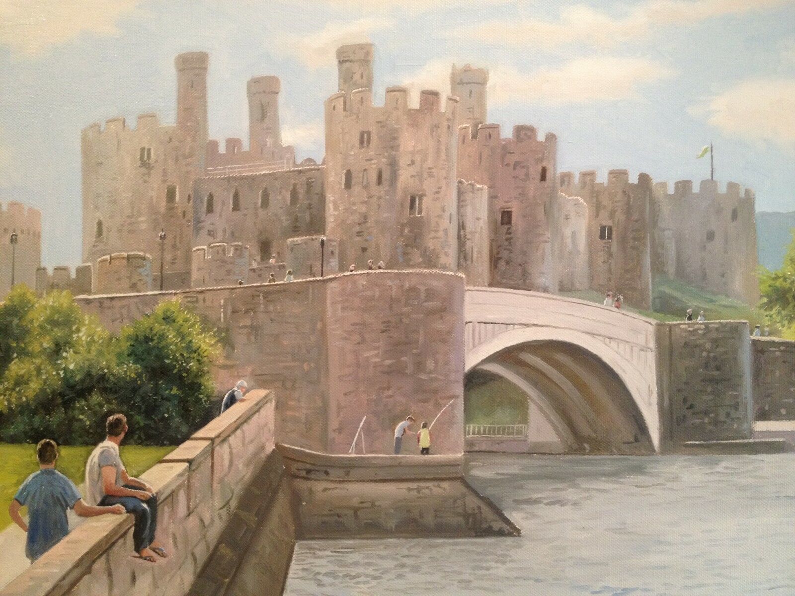 Gorgeous Large Original Tony Wooding Oil Painting Of Conwy Castle North Wales photo 850.0