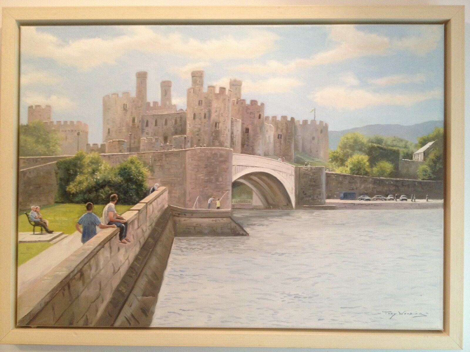 Gorgeous Large Original Tony Wooding Oil Painting Of Conwy Castle North Wales photo vintage