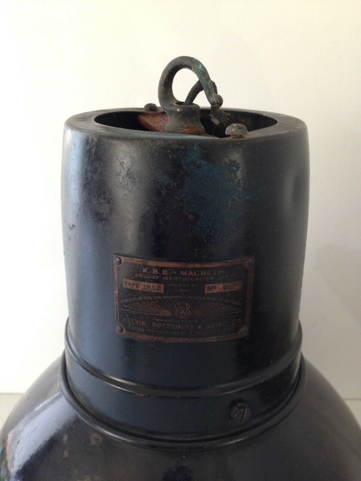 Industrial Enamel Kelvin Bottomley Baird Ltd Macbeth Ceiling Light Shade & Bulb photo Lighting