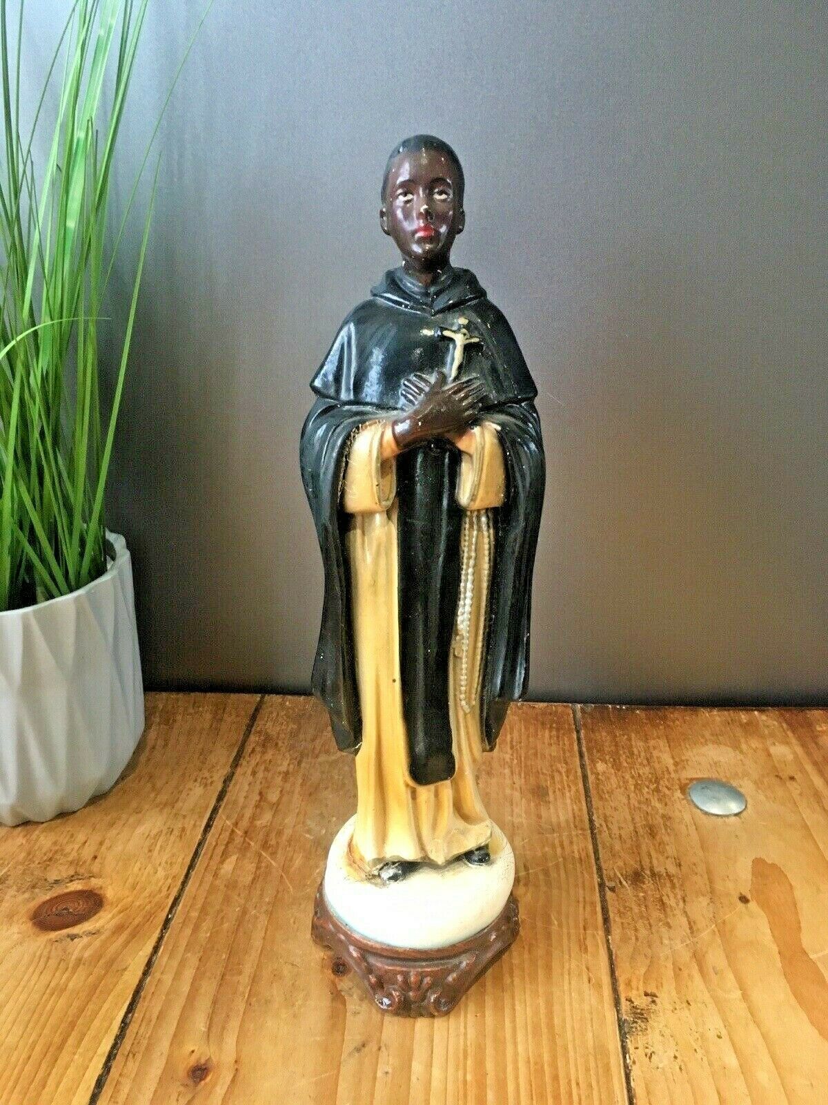 Antique Italian Plaster Chalkware Saint St Martin Figurine Religious Sculptur photo 50.0