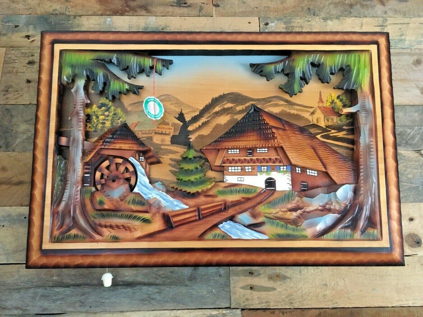 Original Ruks Blackforest 3d Adzed Diorama Water Mill Reuge Swiss Musical Movement photo furniture