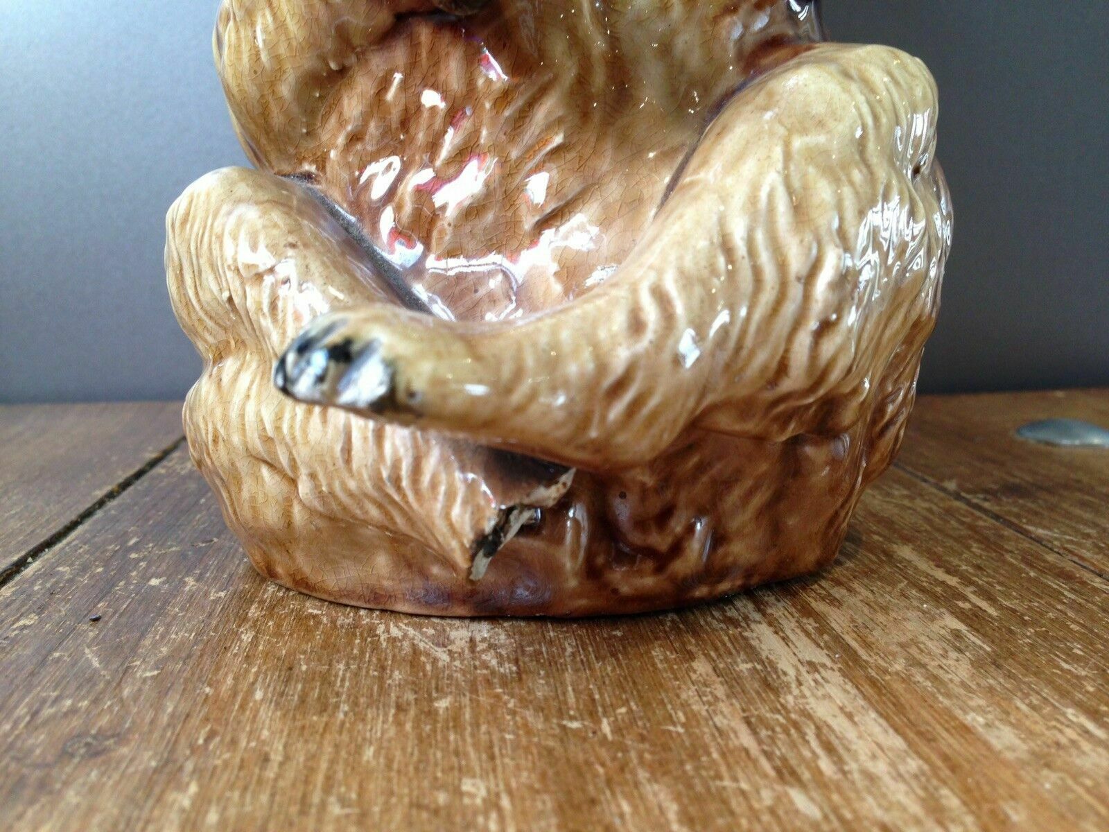 Rare 10" Antique 19th C English Majolica George Skey Honey Bear Jug Pitcher Af photo Art
