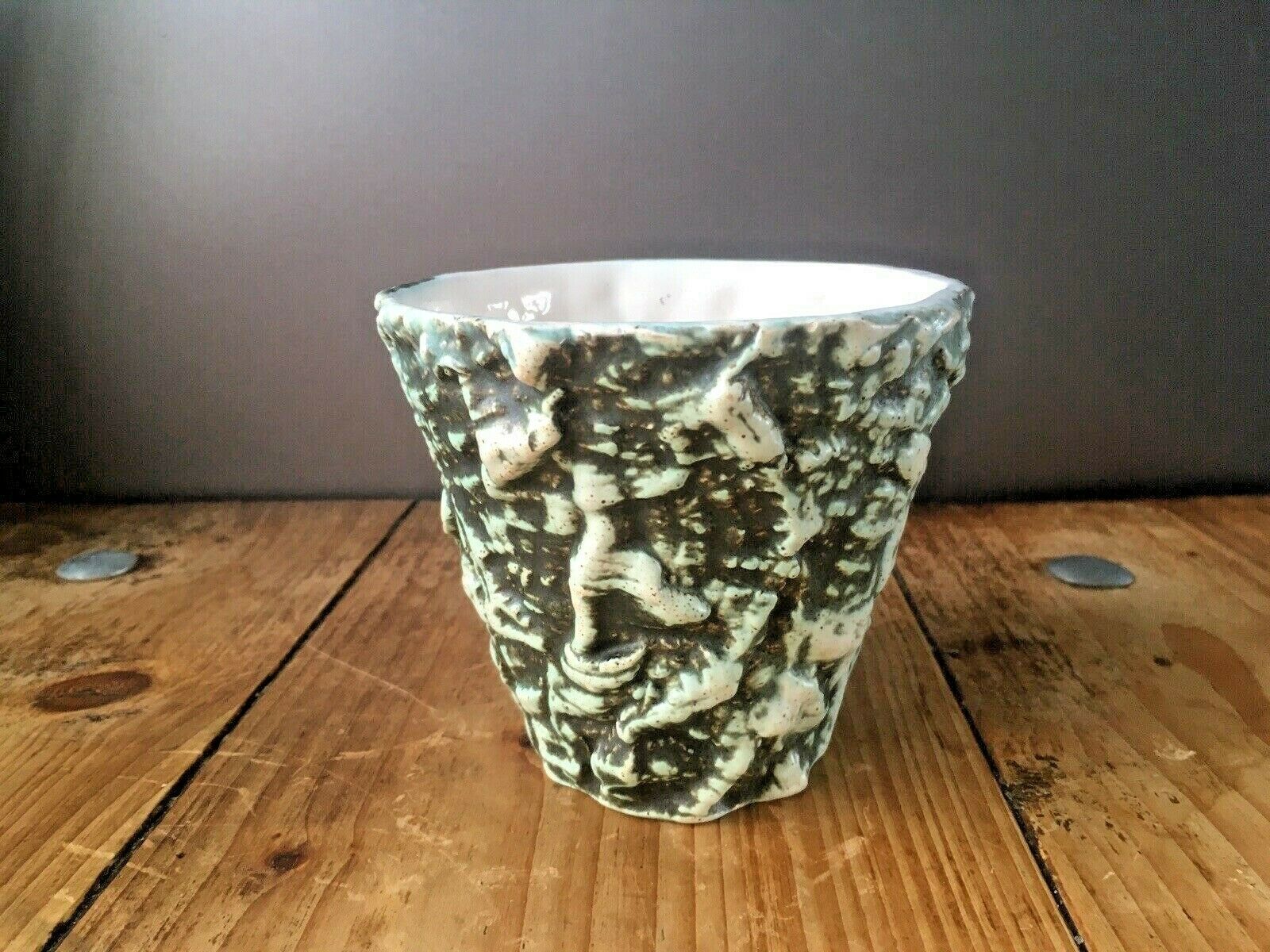 1960's Kroon L'ancora Kroonenberg Dutch Fat Lava Pottery Planter Plant Pot Mcm photo vinterior