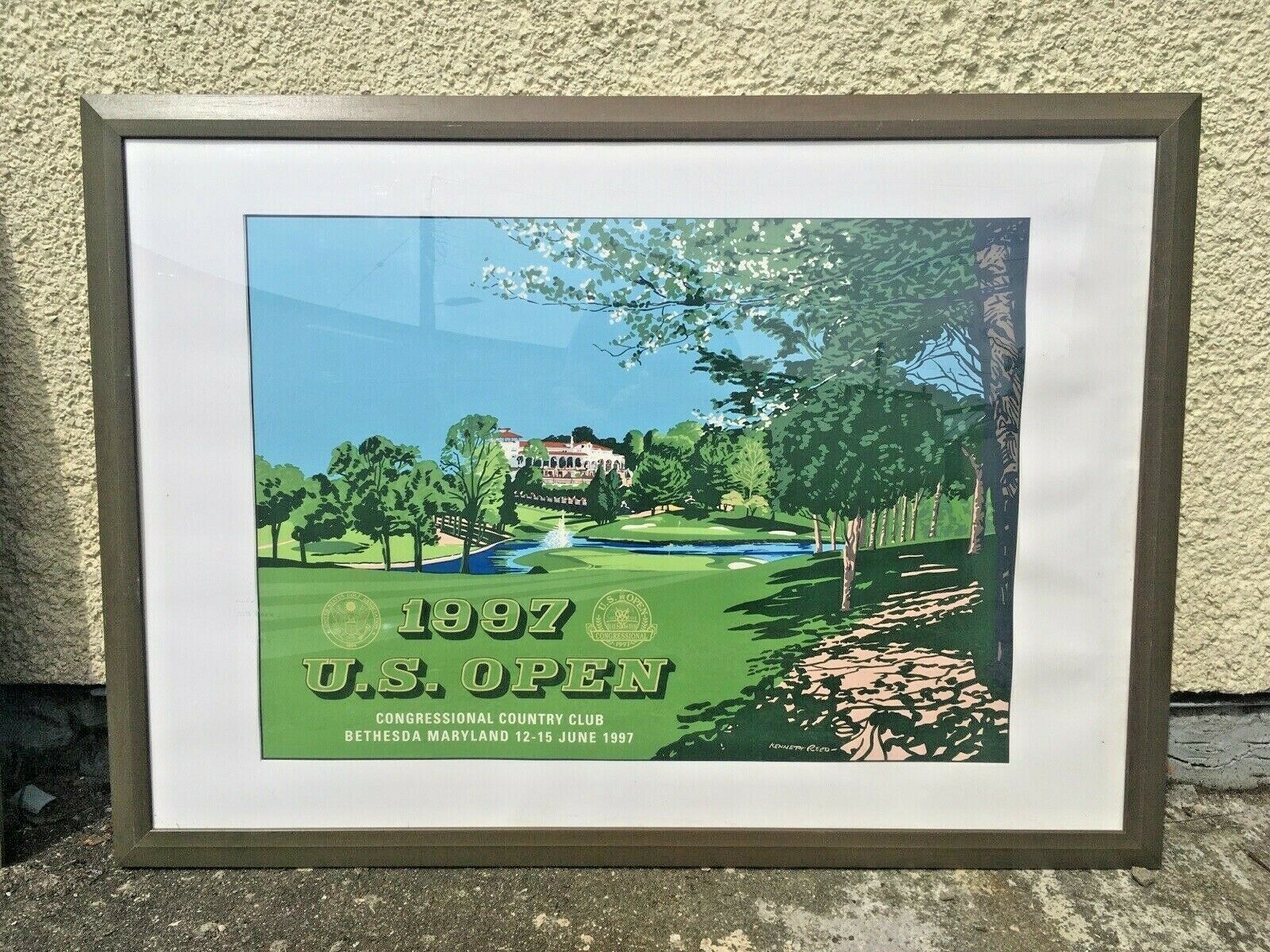2 Huge 3.5' Framed Kenneth Reed Prints 1997 Us Open & 1996 Loch Lomond Golf Club photo for sale
