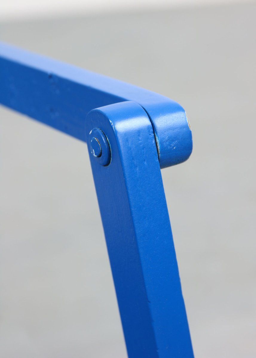 Mid Century Blue Wooden Foldable Stroller, 1960s photo buy