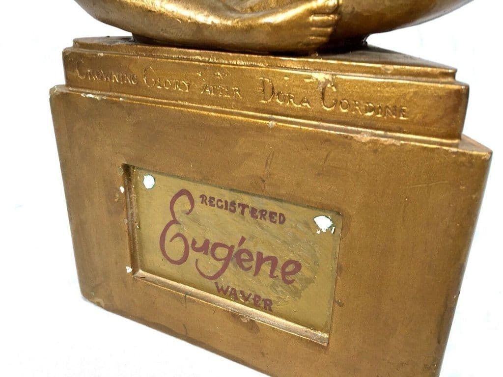 Antique Advertising   1940s Crowing Glory Statue By Eugene Ltd Hairdresser Sign photo buy