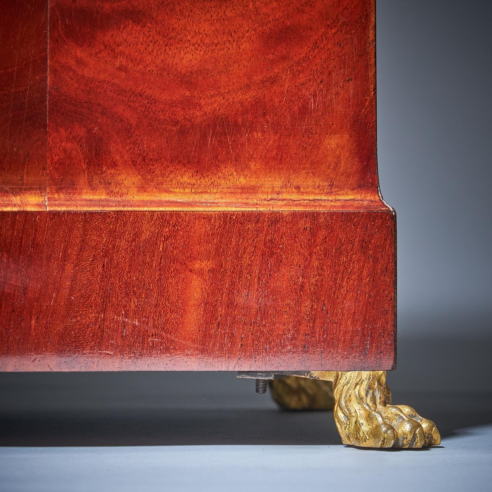 19th Century Flame Mahogany Mantel Clock By Breguet Raised By Lion Poor Feet photo for sale