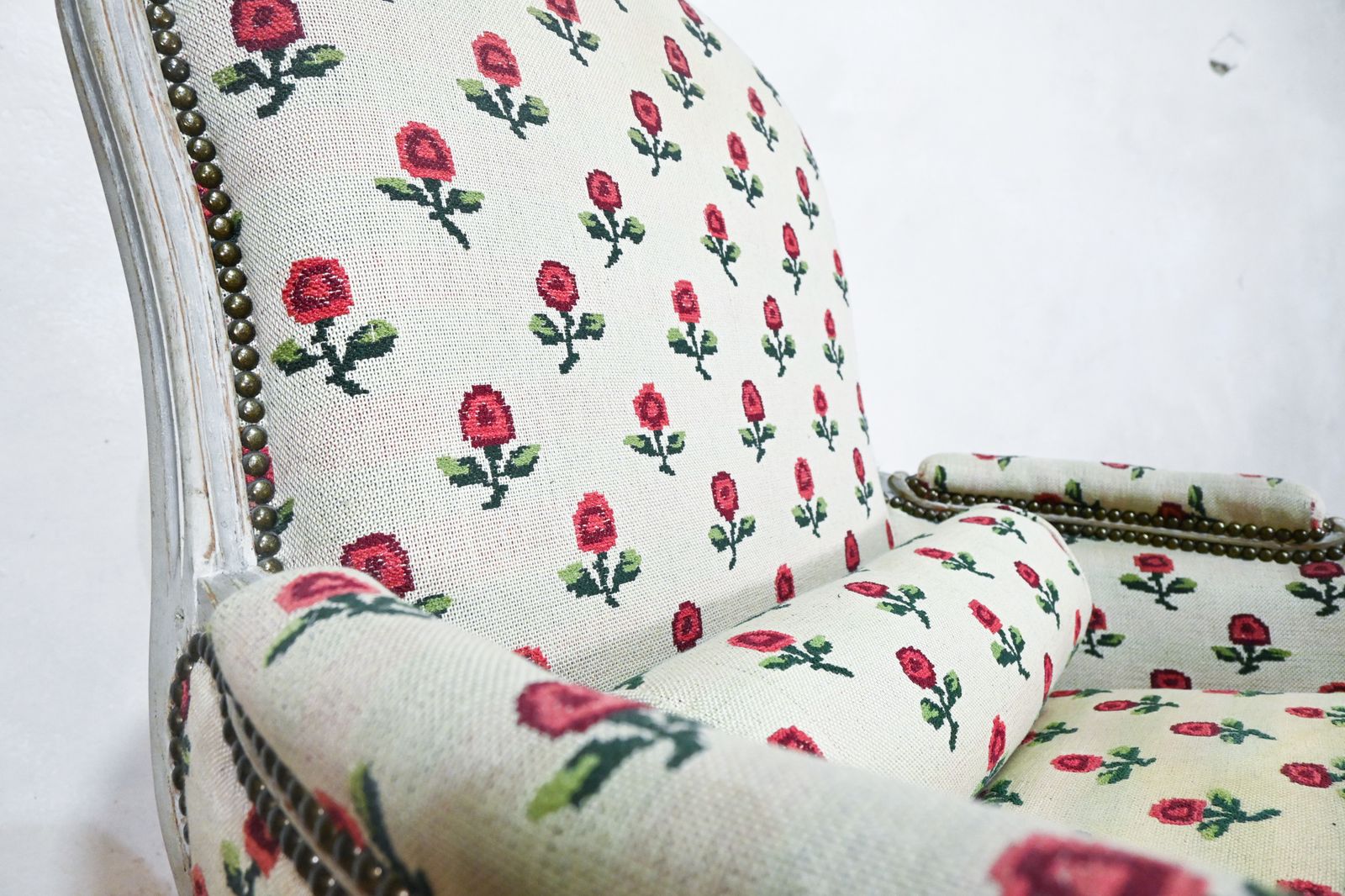 Louis XV Grey Painted Armchair   Jean Baptiste Lebas photo furniture