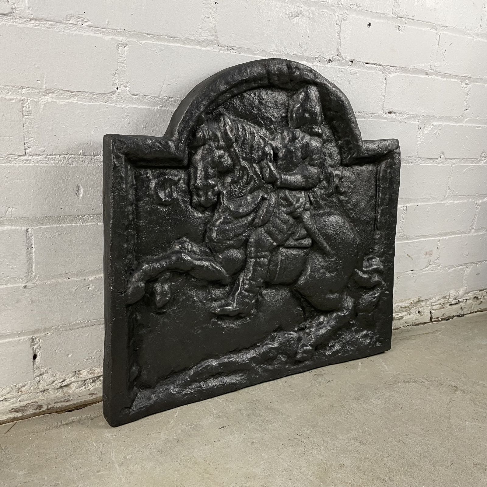Small Antique Cast Iron Fire Back photo for sale