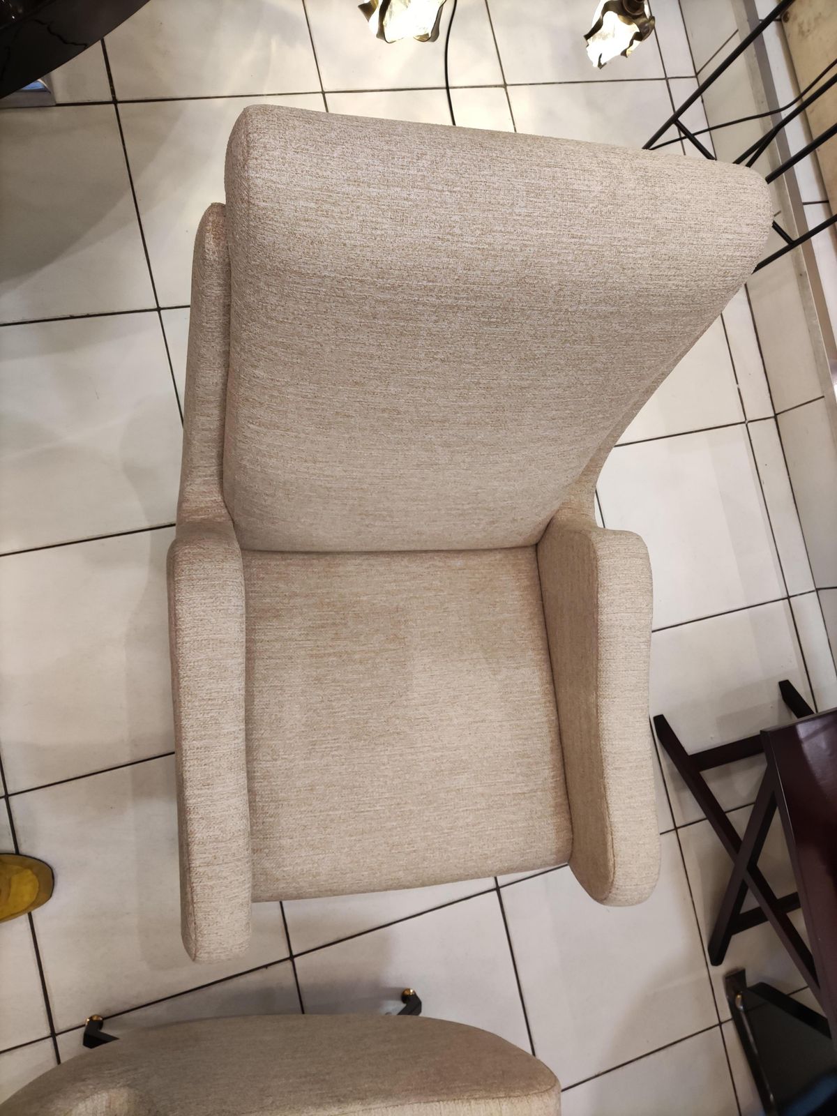 photo buy Pair Of Italian Armchairs With Black Metal Feet