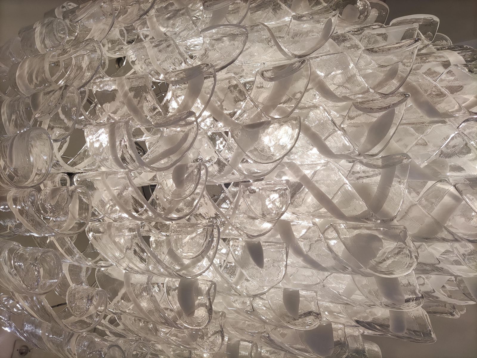Murano Glass Chandelier Chrome And Glass Pendants photo vintage