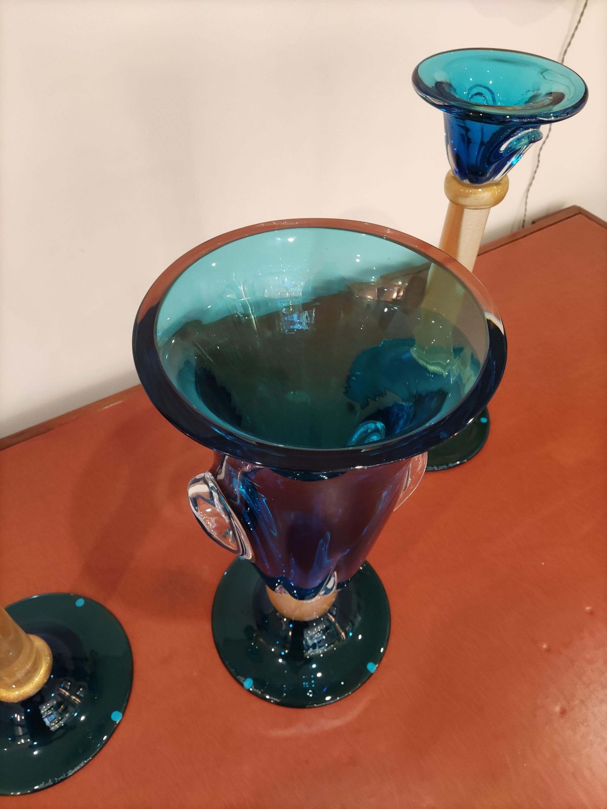 Alberto Donà Set Of 3 Pièces '2 Candlesticks And 1 Vase' photo vintage