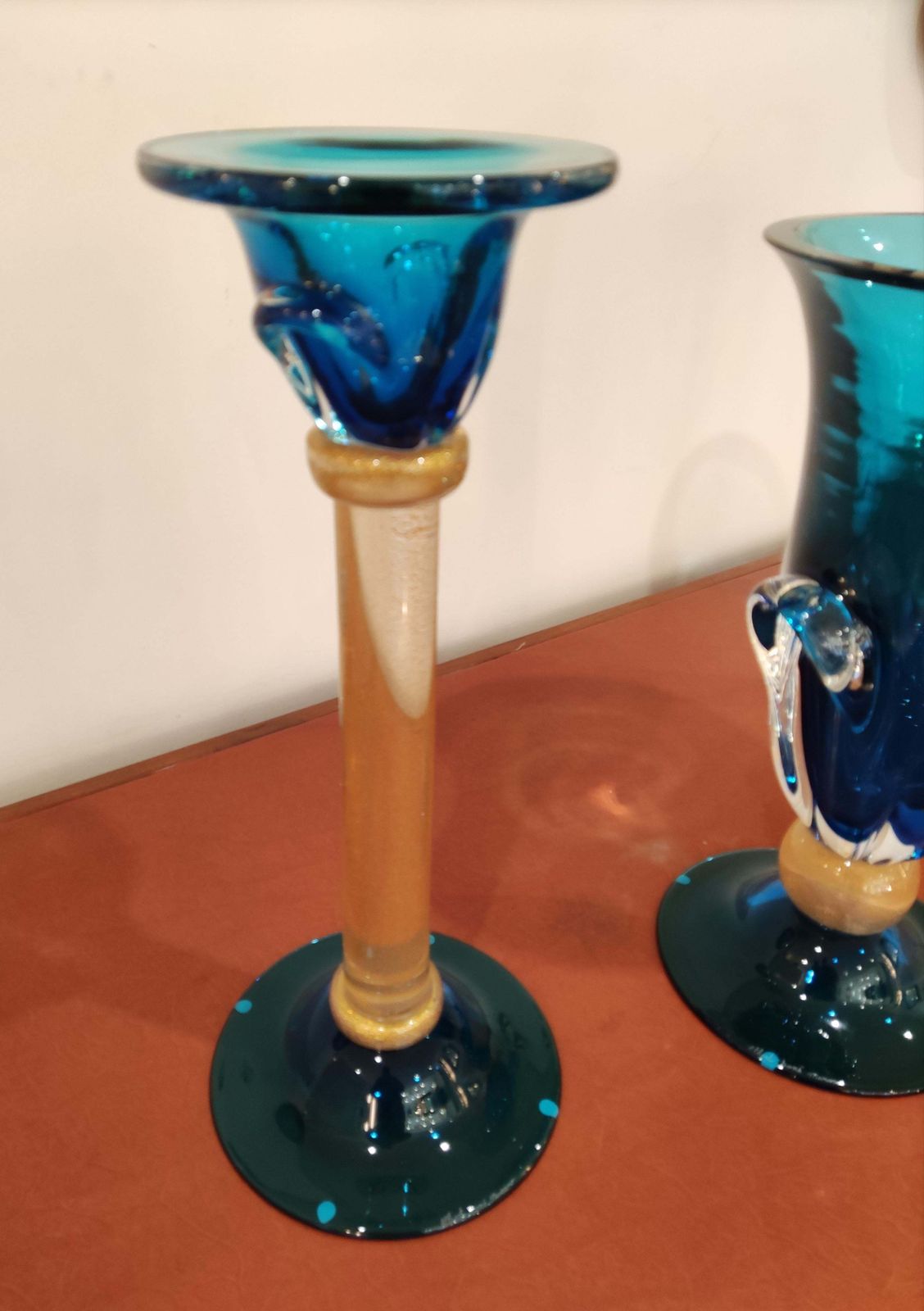 photo for sale Alberto Donà Set Of 3 Pièces '2 Candlesticks And 1 Vase'